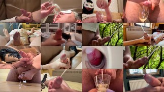 Big cumshot and eating cum compilation