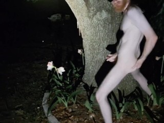 Fingering Ass and Humping a Tree in the Moonlight