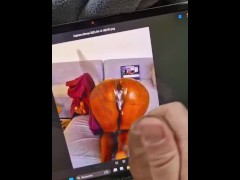 A fan's tribute that ended up cumming on my ass (cuckold enjoyed to watch it)