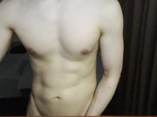 Asian Gay Boy Masturbating under a Table