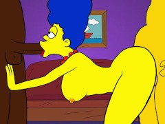 marge simpson es infiel a su esposo con su amigo carl  hentai anime