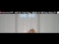 Solo Latina Victoria June plays with a vibrator in VR.