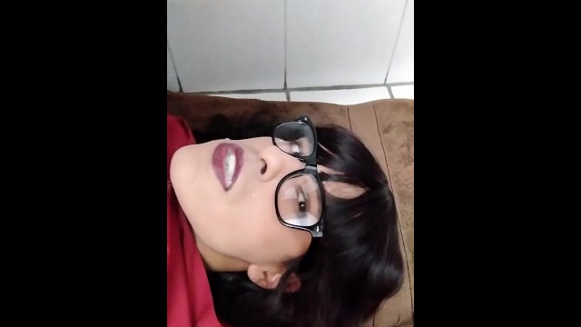 Sissy Secretary Self facial and Cum Swallow
