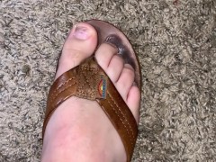 Cumming On My Sweaty Rainbow Sandals - Screenshot 14 of 16 - Cum On Feet