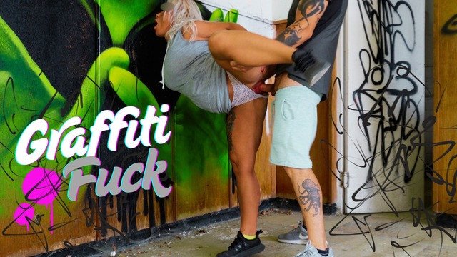 I fucked a graffiti vandal in an abandoned building , Hot blonde milf Public Sex 4K