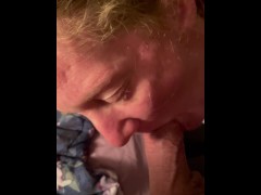 Sucking daddy before work