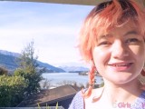 Cute hairy amateur girl masturbates with clitoral vibrator