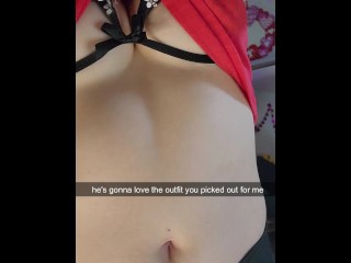 Хотвайф отправляет Snapchat мужу-куку перед встречей со своим новым быком!