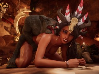 Goatman takes on a Hot Girl  Hard Cock Monster  3D Porn Wild Life