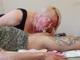 Mother-in-law sucks my dick during a break