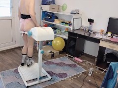 Sexy MILF, hairy pussy, big ass, vacuum cleaner in empty house. Latina with big hairy tits.