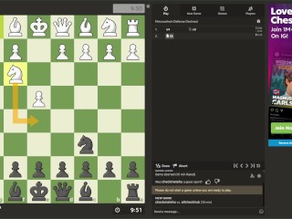 Я захватил его ферзя и выиграл партию в конце.