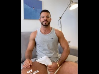 Look at the Big Foreskin Cock inside the Hairy Daddy's White Boxers. Carlitos17bcn