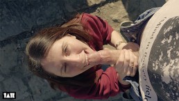 stranger cum in my throat after public blowjob - little arden