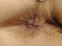 POV Asshole Closeup Winking Pucker light Butthole Hair