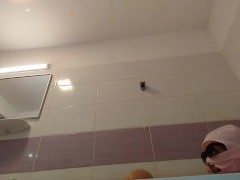 Amateur couple takes bath, wife hairy pussy, big ass, big tits. Amateur mom doing yoga naked, hairy
