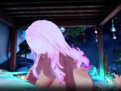 Big blue milf futanari makes small pink haired bimbo belly bulge! | Flowerbed's fate S3E2