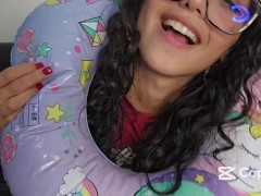 Marianna inflates, squeezes, and deflates her inflatable (Full video in C4S, OF, MV, Membersite)