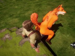Foxfolk Vulpin Woman Gives Pussy To Hunter In The Woods | 3D Animation