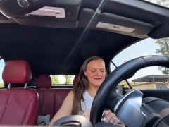 Using My Remote Controlled Vibrator in The Starbucks Drive Thru And Cumming