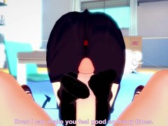 POV Hentai Footjob from Pandemonica from Helltaker