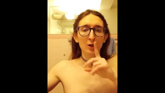 Little Paige gets naughty in parents bathroom