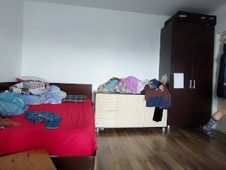 Sexy Mom does Housework Naked. Hot Latina Hairy Pussy, Big Tits, Big Ass.