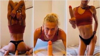 Sextoy Anal dans sont petit cul - elle adore sauter sur des bite et sucer - Lucie ta Salope Trans