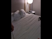 HOTT Trans chick gets vibrator WAY up there with nipple play!