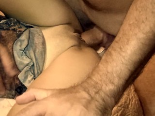 First Video of a Horny Couple, Wet MILF was on Fire