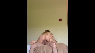 Watch her pink pussy ride my big cock