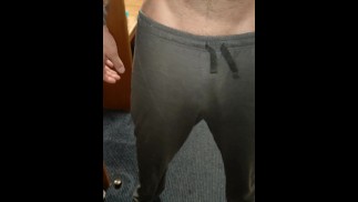 Danny K - Grey joggers, big swinging cock