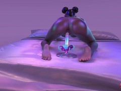 Exotic Temptress Layla, the Mystery Mouse Girl, Rides a Rotating Dildo & Explodes in Orgasm