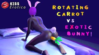 Zuri, the Sexy Bunny Girl, Squirts Hard in a Fantasy Carrot Machine Play