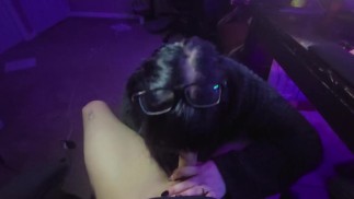 Making him stop gaming by sucking his cock