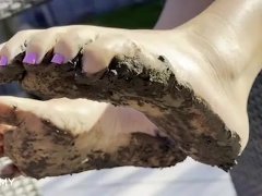 Garden Muddy Dirty Foot Worship