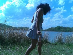 SOLO FEMALE PORN STAR GOES OUT CAMPING PUBLIC