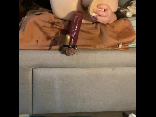 Riding Big Dildo