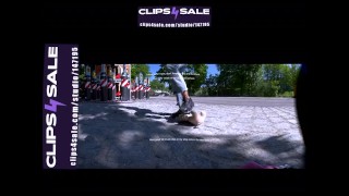 Preview clip | Girl with her favorite shoes Nike Shox worn with nylons and the evil teddy bear