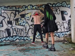 Back Flogging. Dominatrix Nika Punishes her Slave with Spanking.