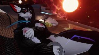 Lonely space furry fuffilling her needs.