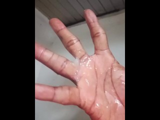 Another Pissing and Jerking off Episode who Cares to Lick off the Thick Cum off my Hand