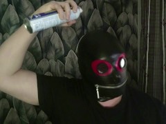 for the first time in my life, one hour in a latex mask