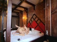 Fucked a tall & petite teen at a time! Thick cum splashes on round asses