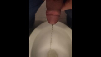 Peeing at the theater public toilets