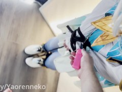 My first bondage squirt. Cosplay Robin and Firefly from Honkai: Star Rail