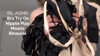 АСМР в реальной жизни | Примеряю бюстгальтеры и играю с сосками | Полное видео на Fansly!