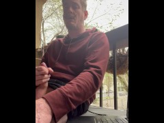 Caught Cumming On The Balcony: Two Women Stop To Watch Me Cum For Them.