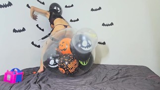 Riding my big stuffed balloon (Full video on C4S / MV / OF / Membersite)