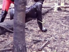 Hot Latex Mistress Tests Her Slut For Strength